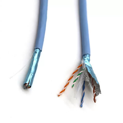 0.58mm FTP OFC Conductor CAT6A Network Cable HDPE Flexible PVC Sheath